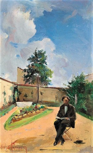Theodor Aman - The Painter in Inner Courtyard